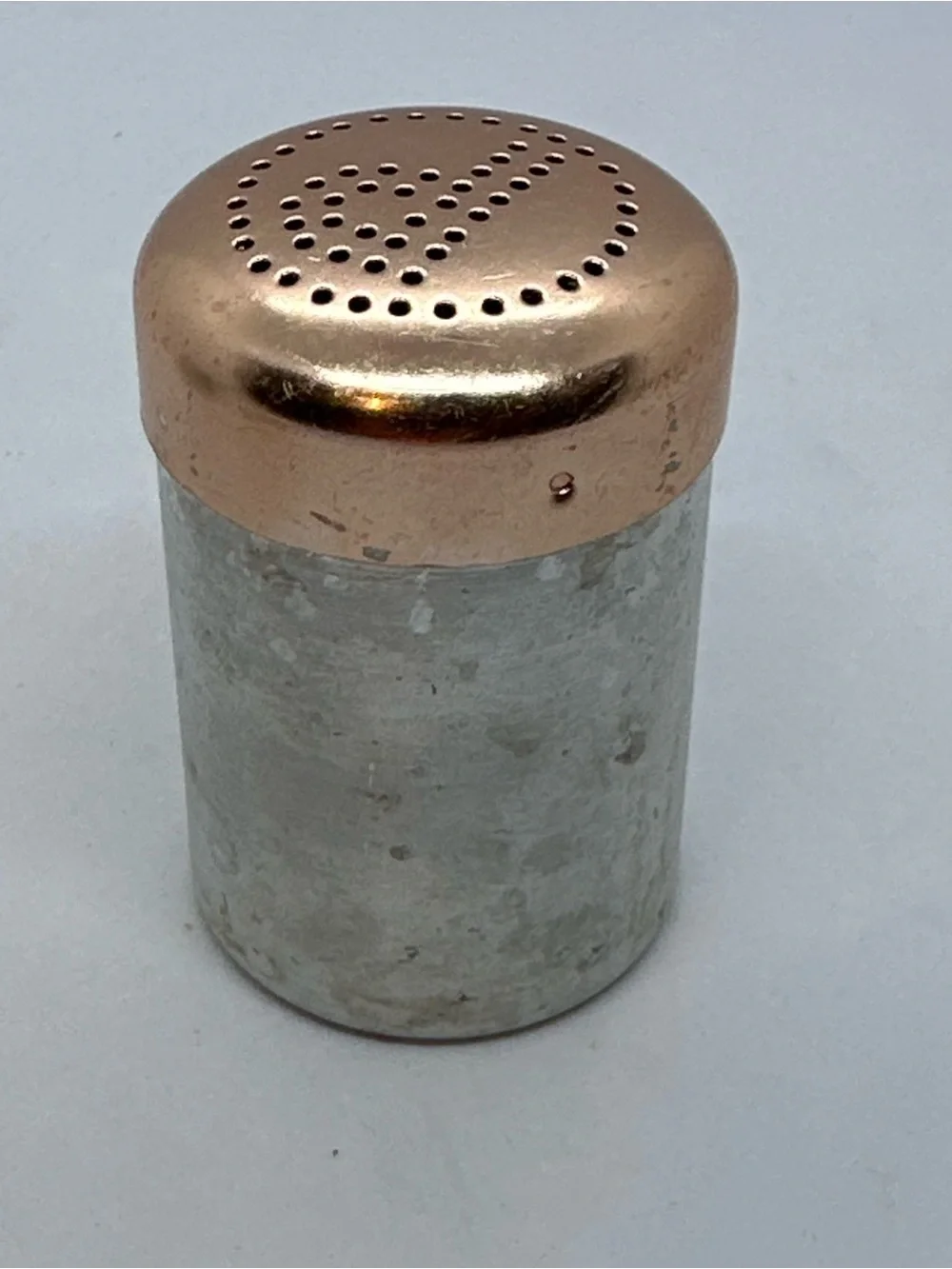 Vintage Spun  Aluminum Salt and Pepper Shakers with Copper-tone Lids Hong Kong
